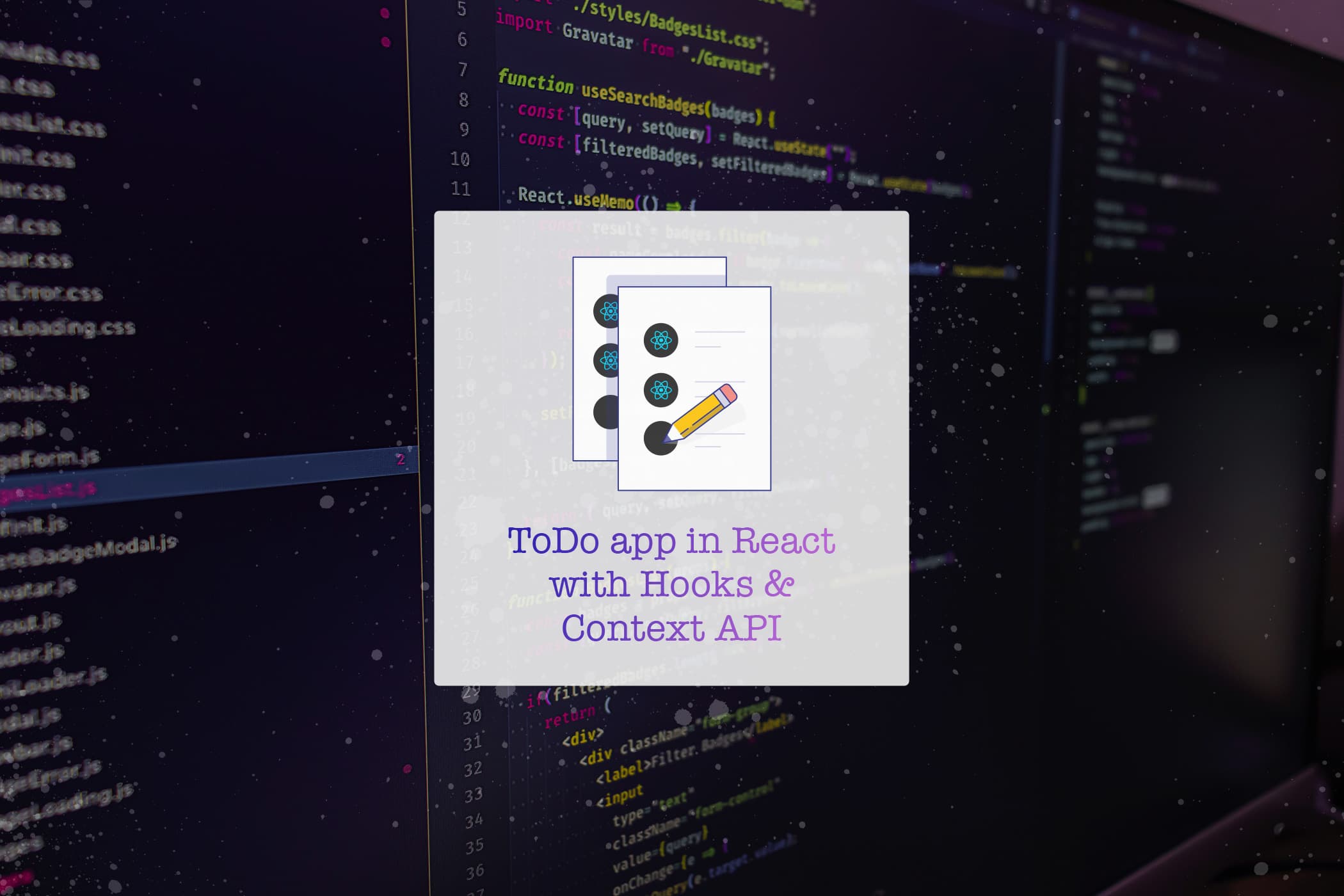 ToDo app in React with Hooks & Context API